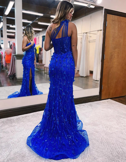 Split Prom Dress with Beading