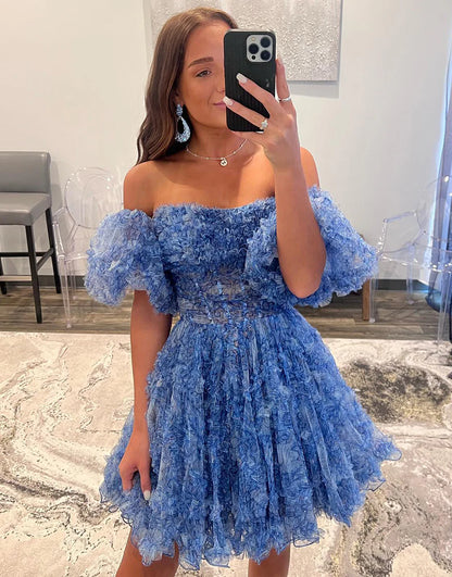 A Line Off the Shoulder Homecoming Dress