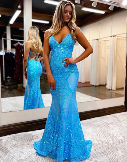 Pink Lace Mermaid Long Prom Dress