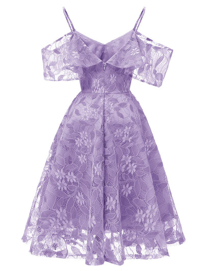 Lace Short Homecoming Dress with Ruffles