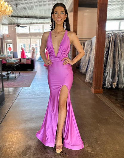Mermaid Backless Long Prom Dress