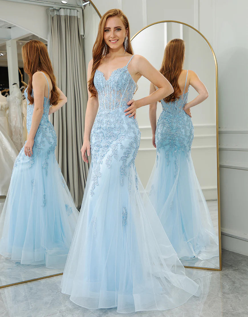 Mermaid Backless Long Prom Dress With Slit