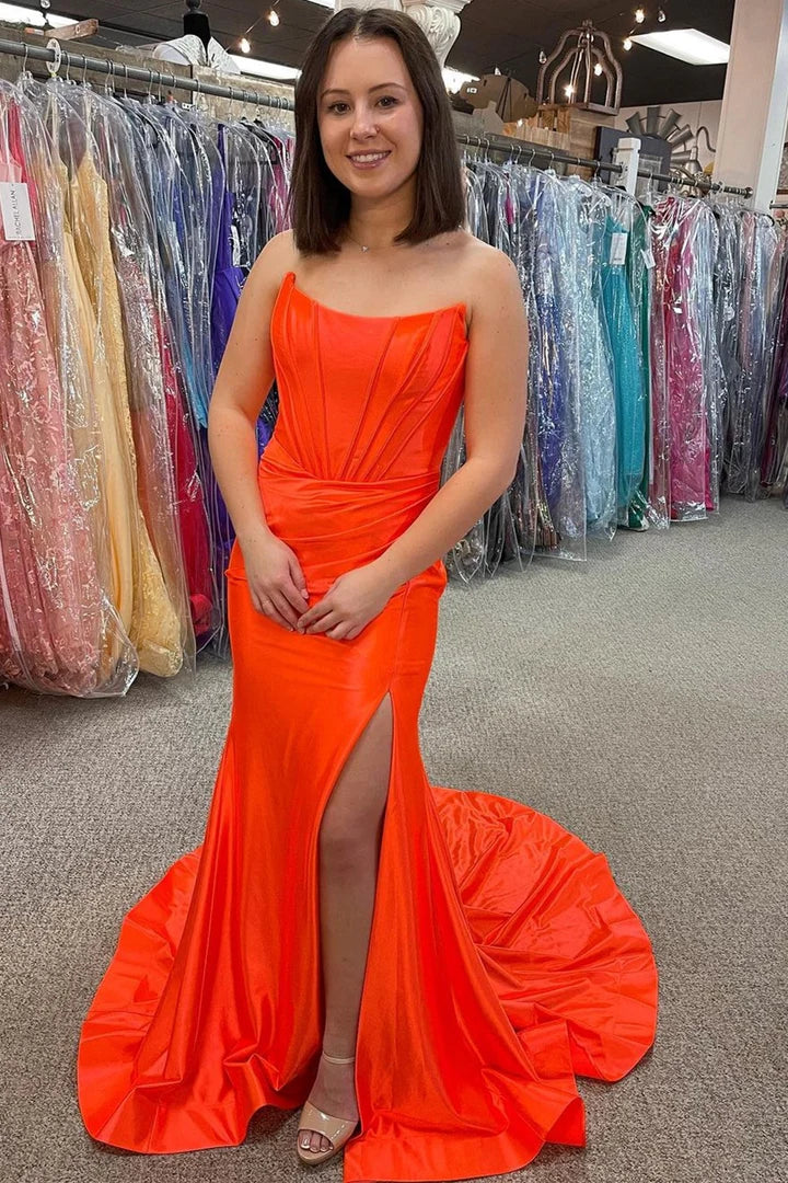 Off-the-Shoulder Pleated Mermaid Long Formal Dress
