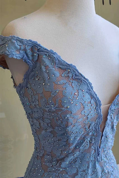 Off the Shoulder  Lace Long Prom Dress