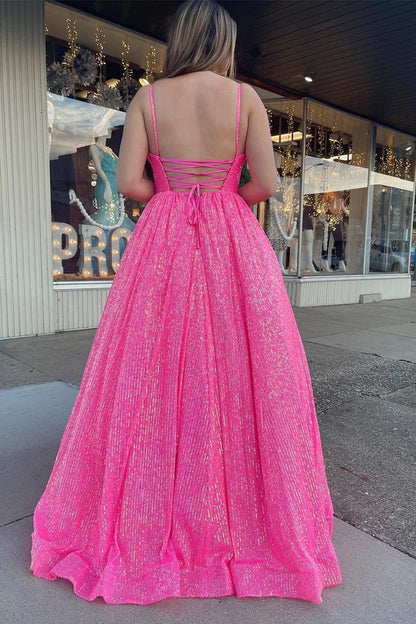 Sequin Empire Long Prom Dress