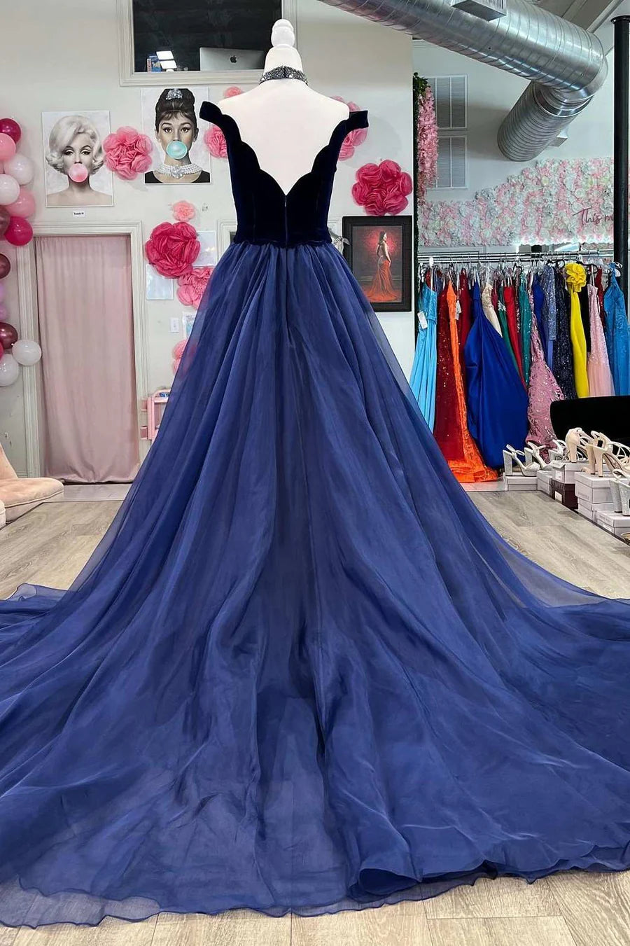 Velvet Off-the-Shoulder Mermaid Pageant Dress