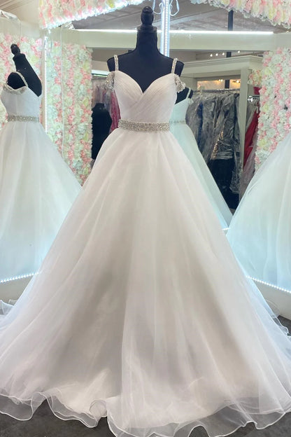 Beaded Cold-Shoulder A-Line Prom Dress