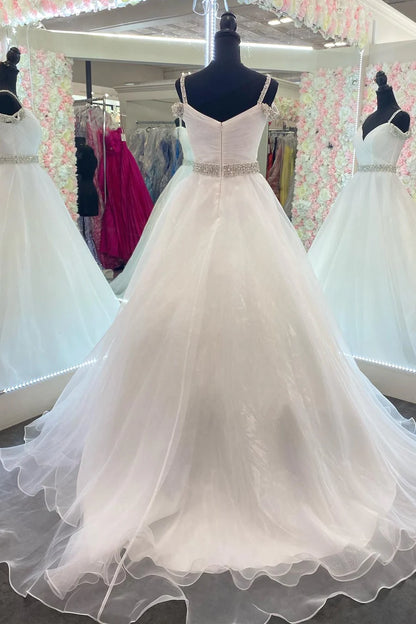 Beaded Cold-Shoulder A-Line Prom Dress