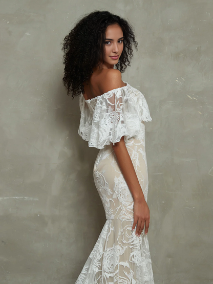 Mermaid Cultivate oneself  Off The Shoulder Lace Fashion Graceful Wedding Dresses