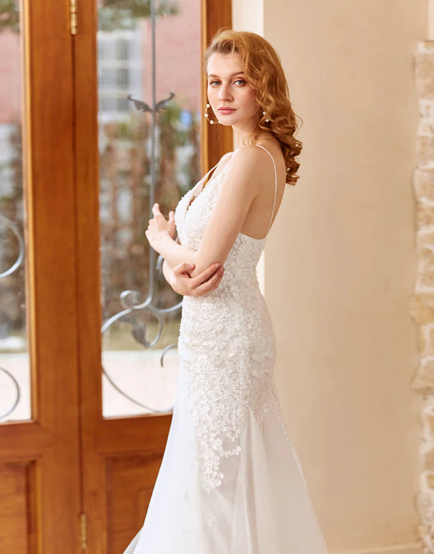 Mermaid Chruch Sweep Train Wedding Dress