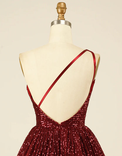 A-line Blue Sequin Homecoming Dress