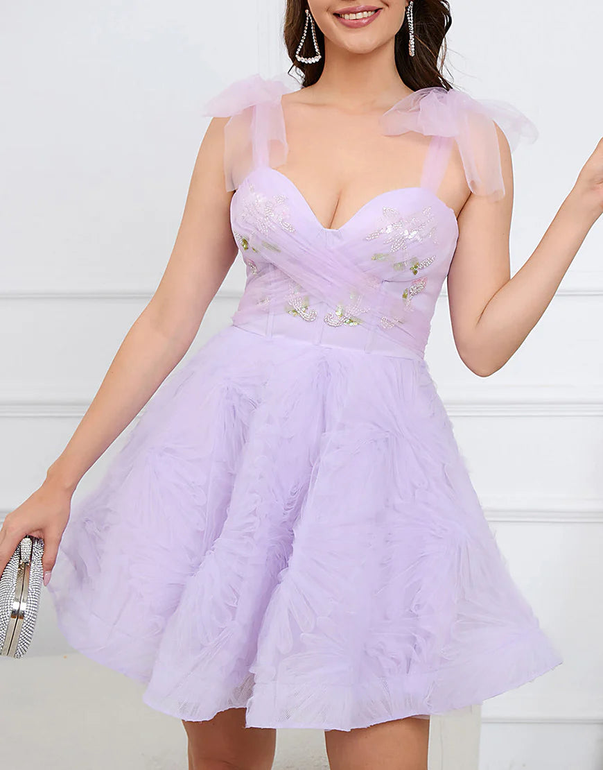 A Line Spaghetti Straps Green Short Homecoming Dress with Beading