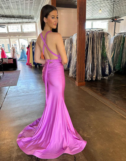 Mermaid Backless Long Prom Dress