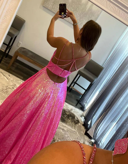 A-line Sequin Prom Dance Dress