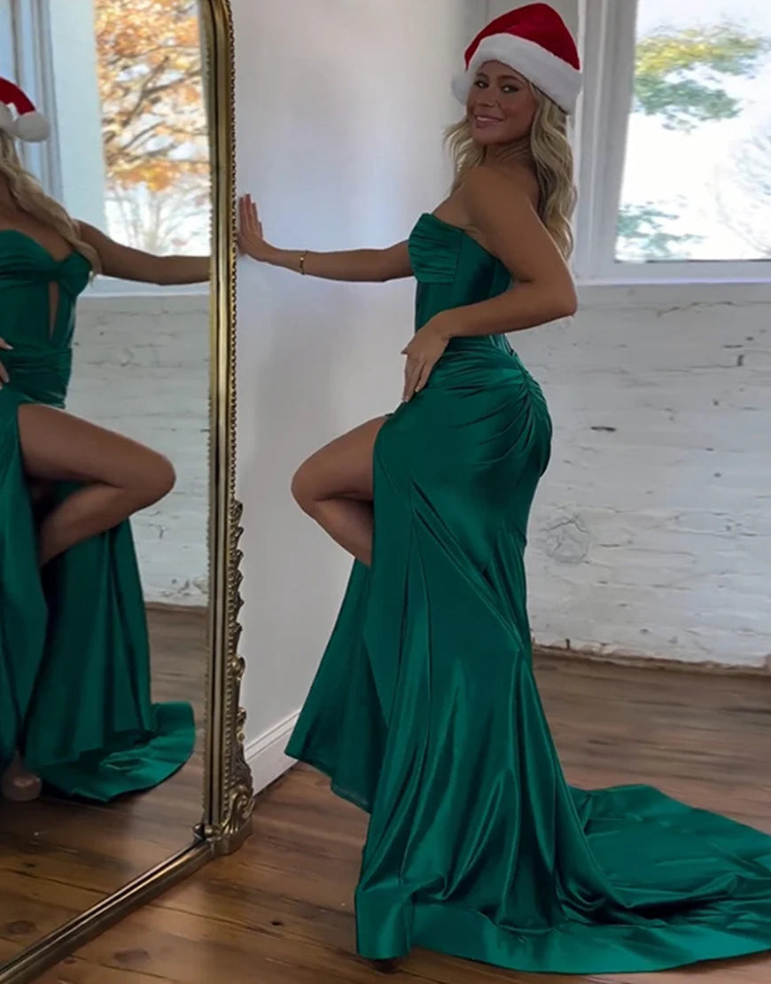 Mermaid Sweetheart Long Prom Dress with Slit