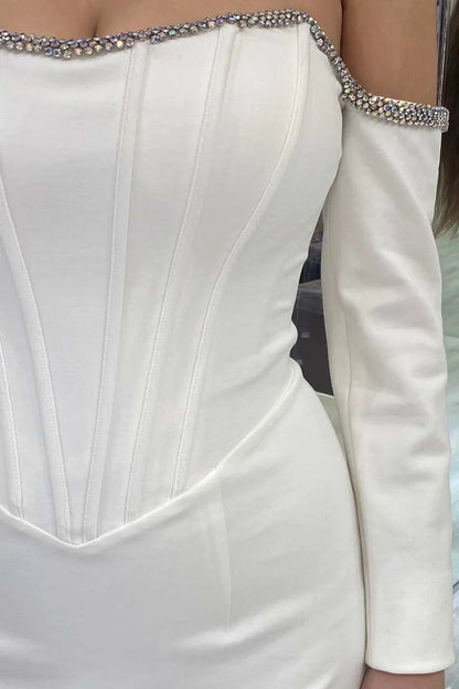 Off-the-Shoulder Long Sleeve Mermaid Formal Dress