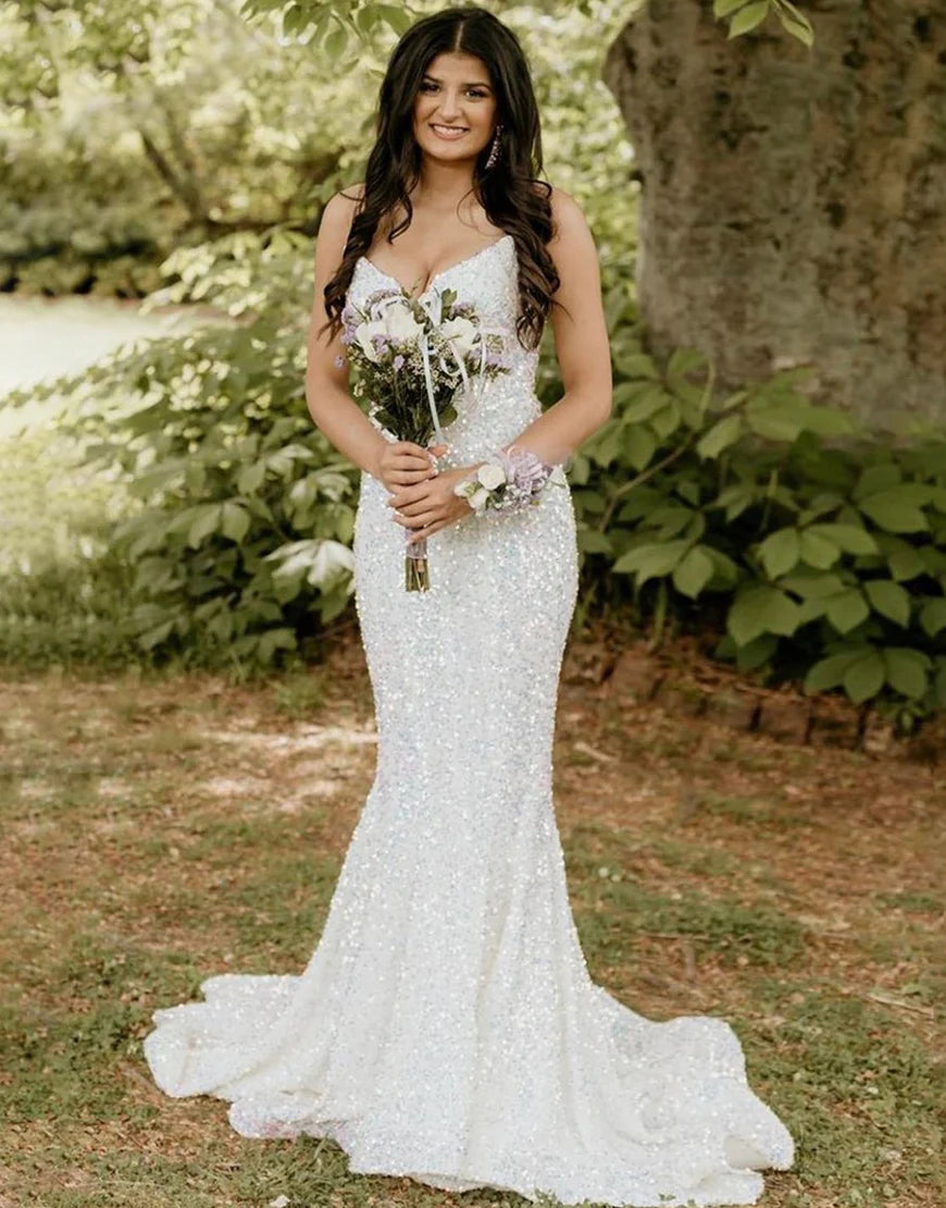 Sweetheart Mermaid Sequin Tight Prom Dress