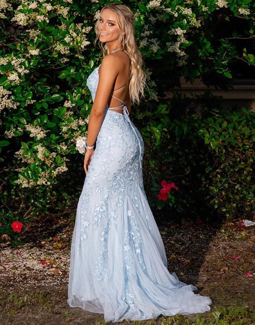 Mermaid Long Backless Tight Pink Prom Dress