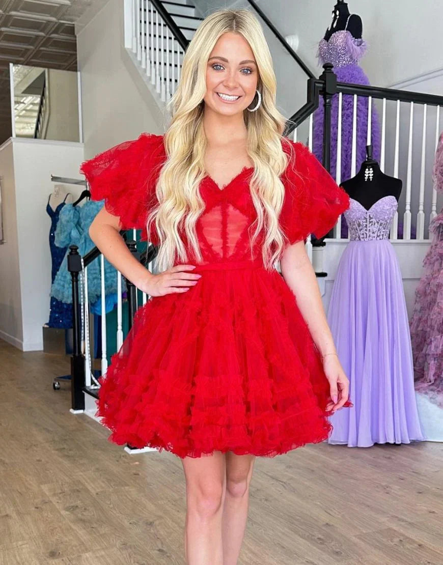 Off the Shoulder Pink A Line Corset Homecoming Dress