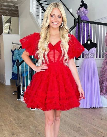 Off the Shoulder Pink A Line Corset Homecoming Dress