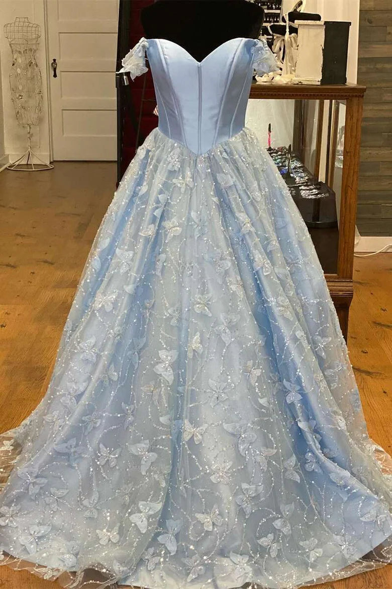Sweetheart Off-the-Shoulder A-line Prom Dress