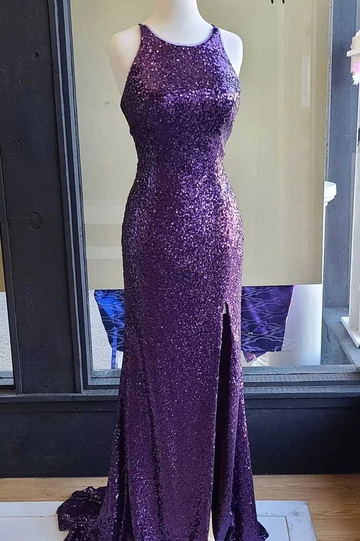 Sequins Mermaid Scoop Long Formal Dress