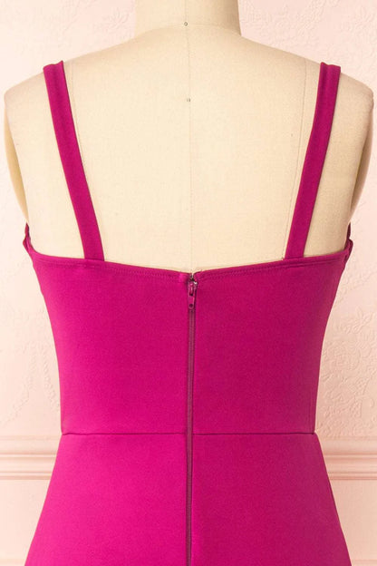 Corset Top Straps Maxi Dress with Slit