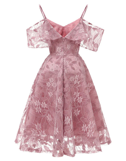 Lace Short Homecoming Dress with Ruffles