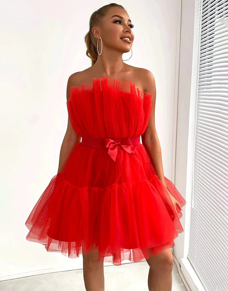 Black A Line Strapless Sleeveless Homecoming Dress