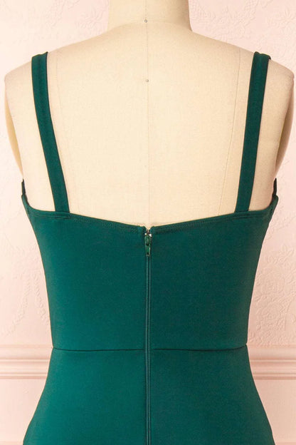 Corset Top Straps Maxi Dress with Slit