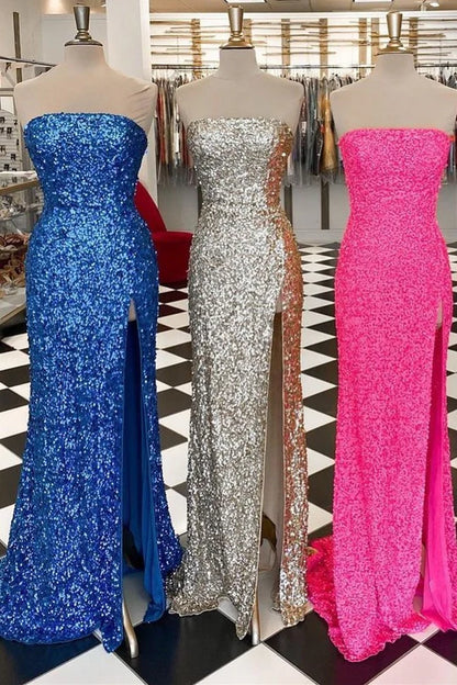 Strapless  Sequins Mermaid Long Formal Dress