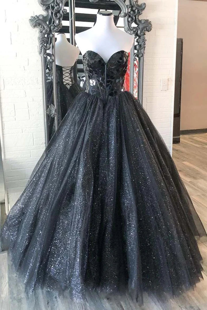 Sweetheart  Broken Mirrors A-line Long Prom Gown