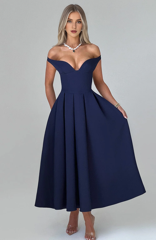 High Quality A Line Plunge Bardot Neckline Backless Elegant Simple Bridesmaid Dresses Wedding Guests Dresses