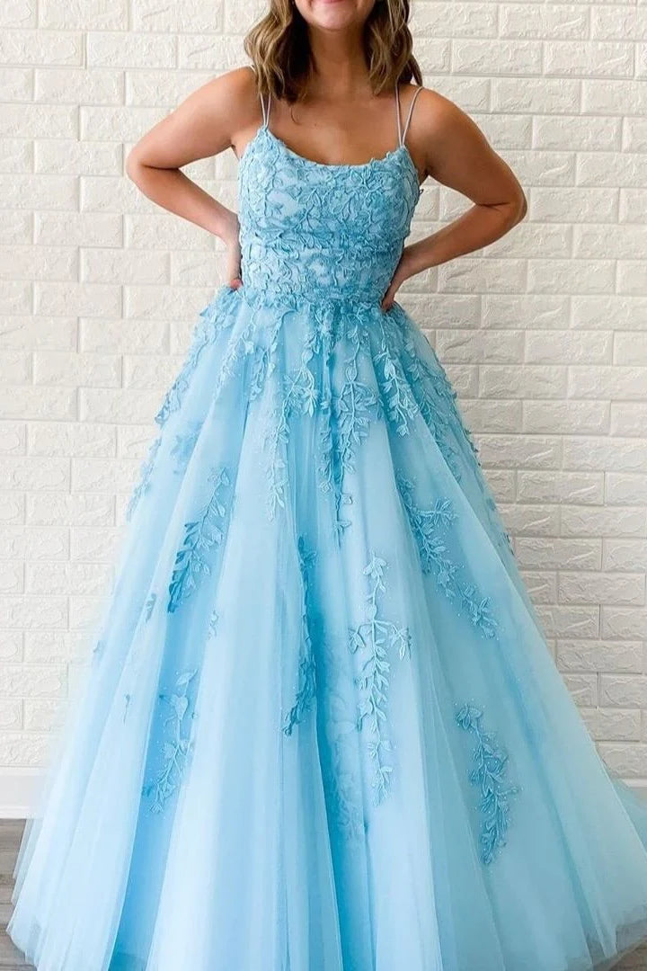 Princess  Appliques A-line Long Formal Dress