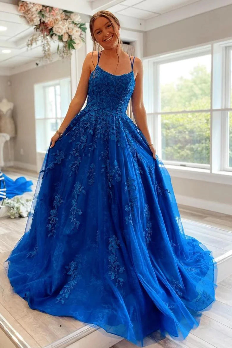 Princess  Appliques A-line Long Formal Dress