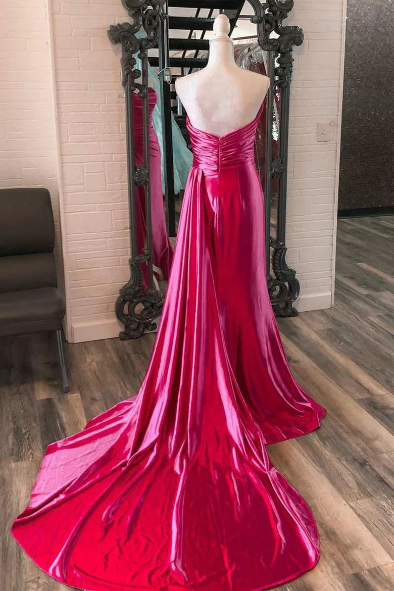 Sweetheart Long Prom Dress with Attached Train