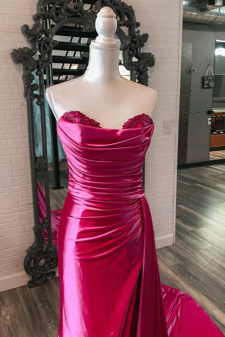 Sweetheart Long Prom Dress with Attached Train