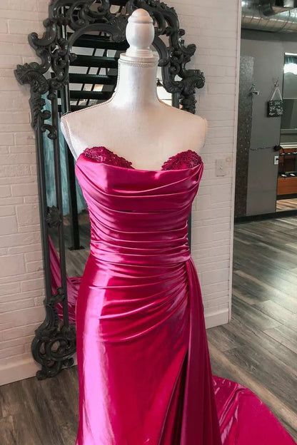 Sweetheart Long Prom Dress with Attached Train