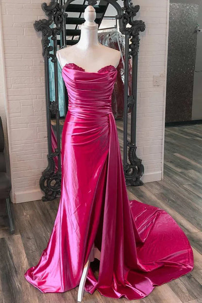 Sweetheart Long Prom Dress with Attached Train