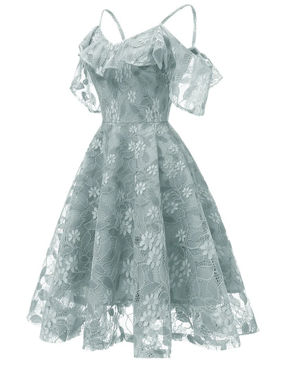Lace Short Homecoming Dress with Ruffles