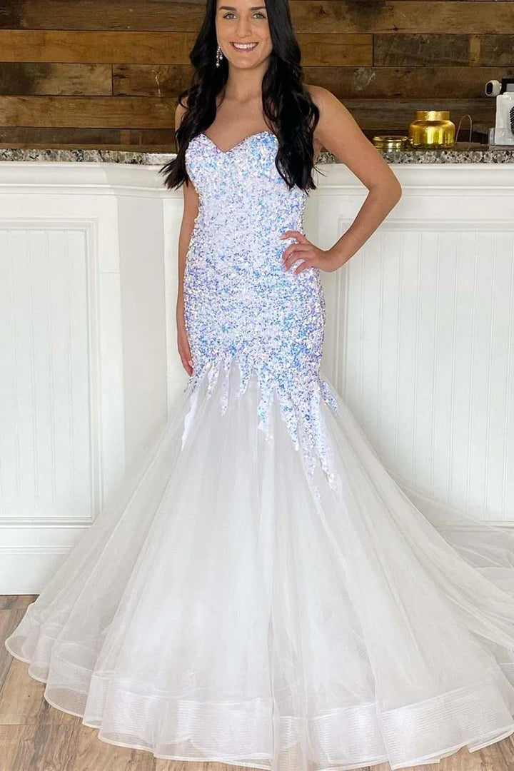 Sweetheart Sequins Trumpet Long Formal Dress