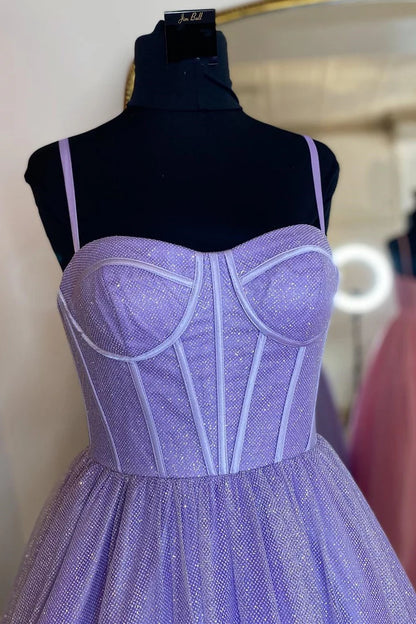 Shiny Princess A-Line Straps Long Prom Dress