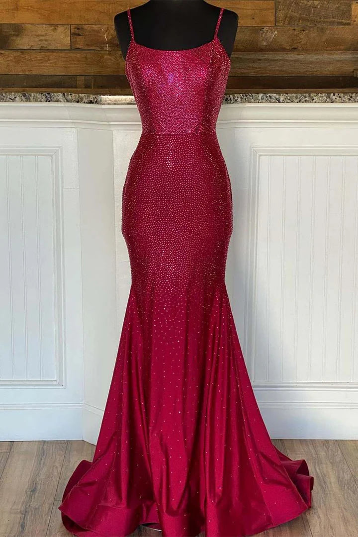 Trumpet  Beaded Long Formal Dress
