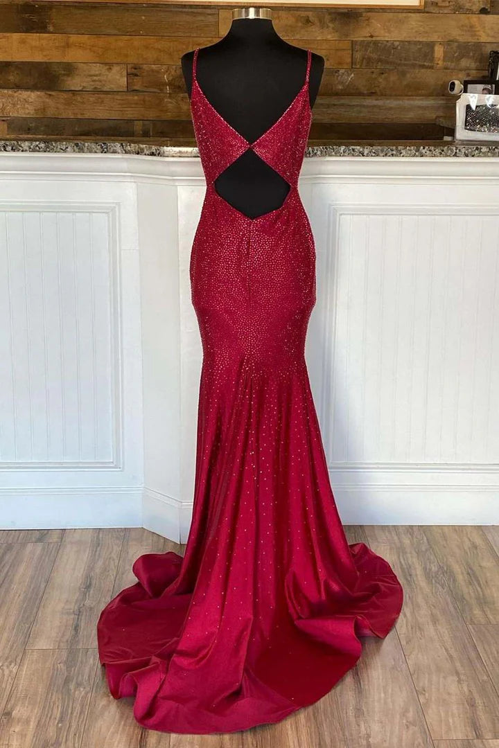 Trumpet  Beaded Long Formal Dress