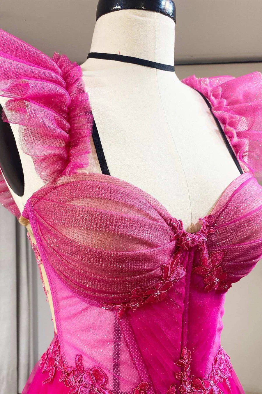Tulle Ruffles Bustier A-Line Prom Dress