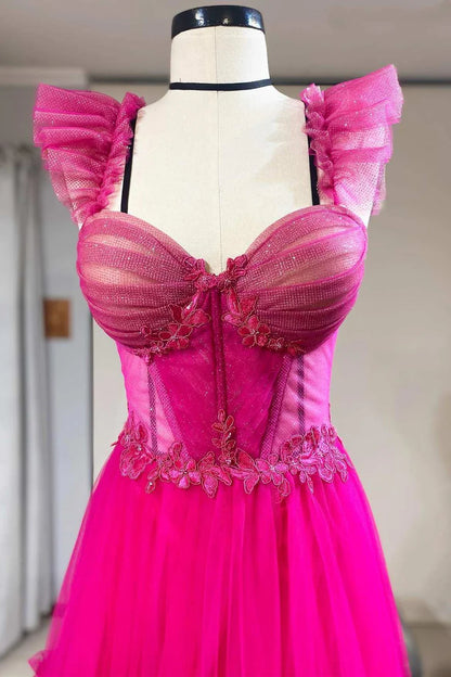 Tulle Ruffles Bustier A-Line Prom Dress
