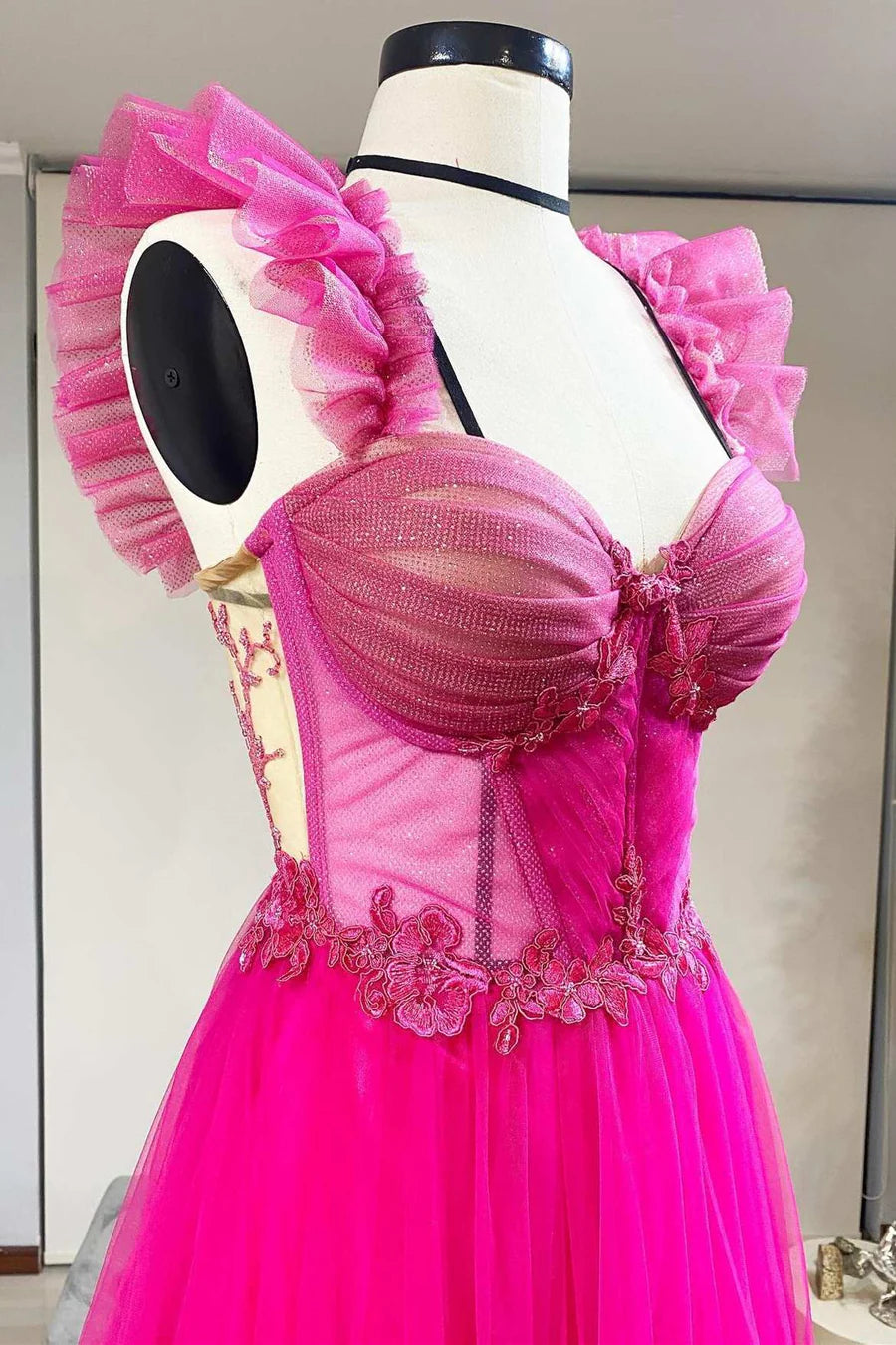 Tulle Ruffles Bustier A-Line Prom Dress