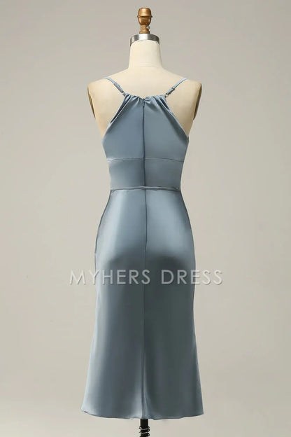 My Hers Ladies Formal Dress Simple Sheath Spaghetti Strap Sweetheart Short Skirt Prom Dress