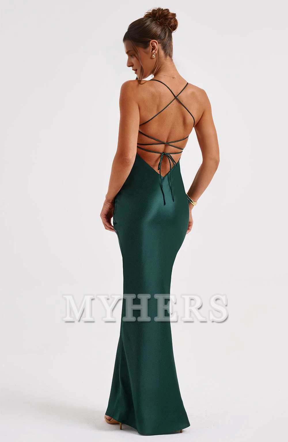 Mermaid Spaghetti Strap Backless Sheath Charming Dresses Exquisite Bridesmaid Dresses Wedding Guests Dresses