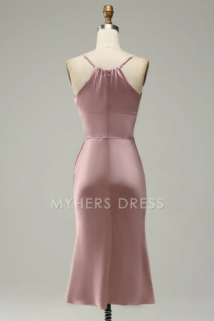 My Hers Ladies Formal Dress Elegant Simple Sheath Spaghetti Strap Sweetheart Short Skirt Prom Dress